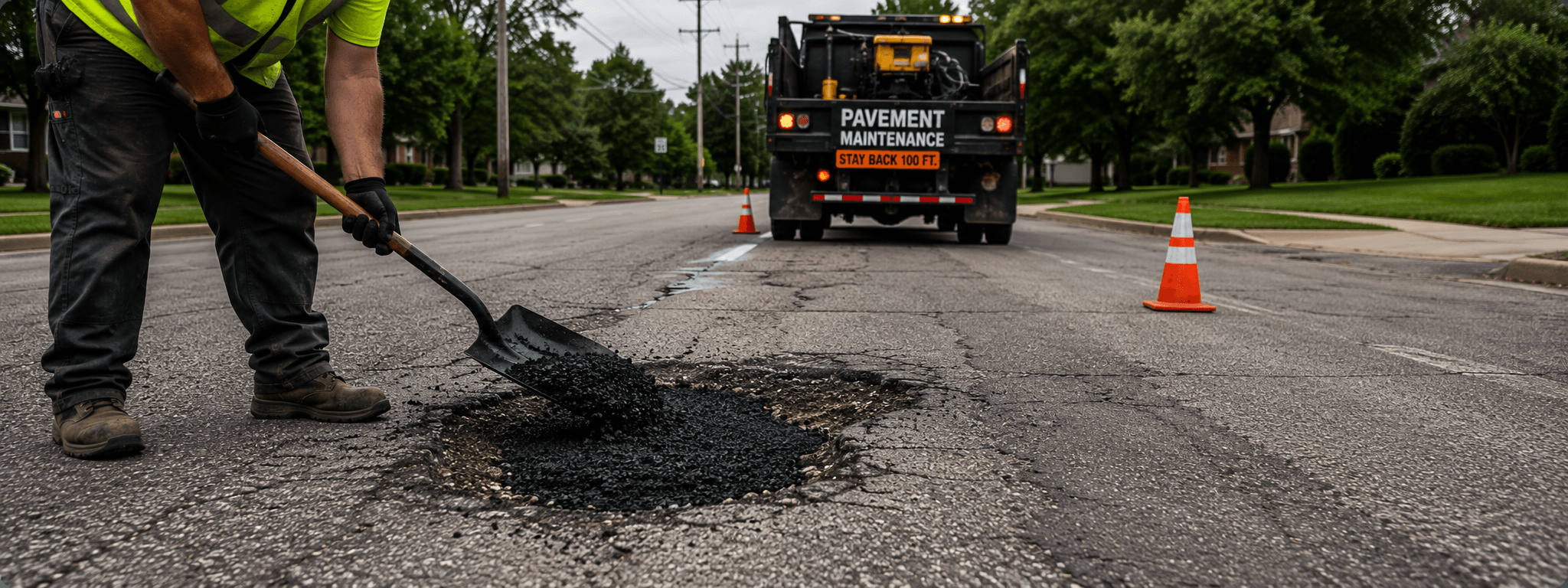 Commercial parking lot asphalt maintenance